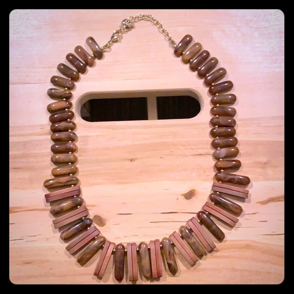Tortoiseshell and Wood Beaded Necklace
